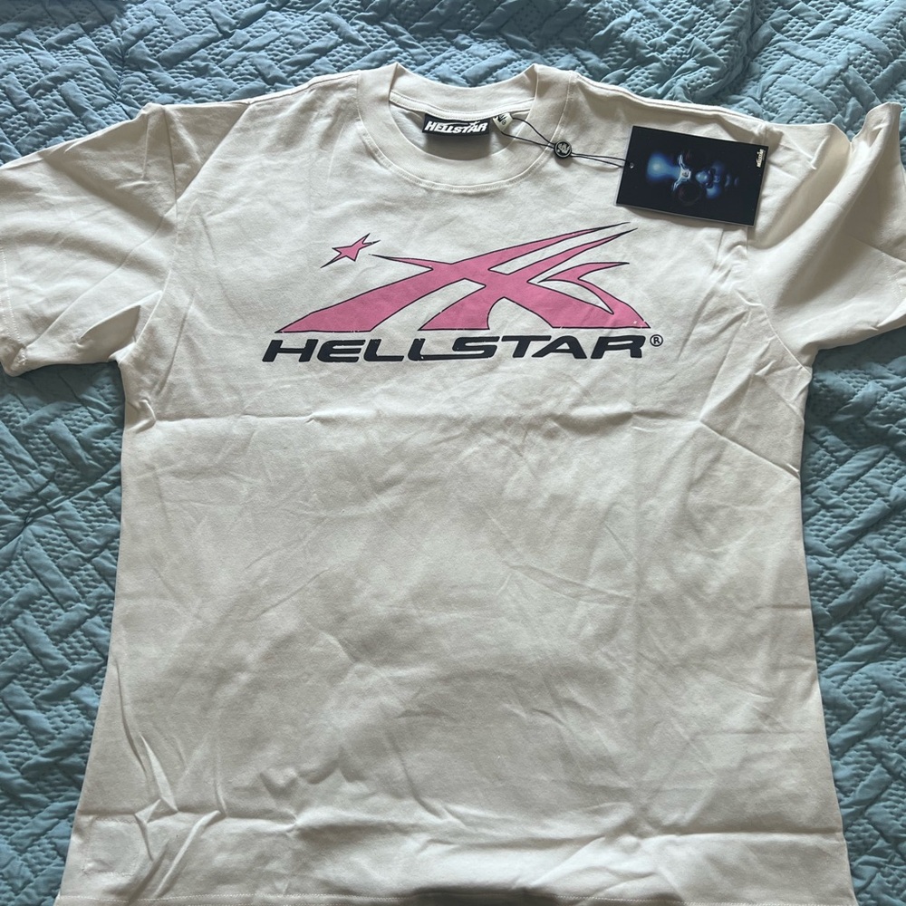 Authentic Hellstar Sport Logo PCP T-Shirt White/Pink/Black